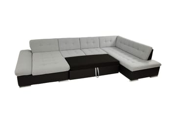 Zumar Sovesofa med Sjeselong og Dobbel Sjeselong 4-seter i Kunstlær - Hvit / Grå - Møbler - Sofaer - Sovesofaer