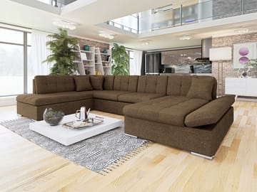Zumar Sovesofa med sjeselong og sjeselong 5-seter - Brun - Møbler - Sofaer - Sovesofaer