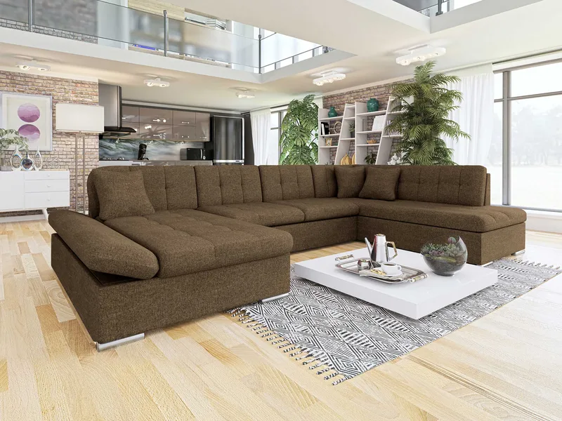 Zumar Sovesofa med sjeselong og sjeselong 5-seter - Brun - Møbler - Sofaer - Sovesofaer
