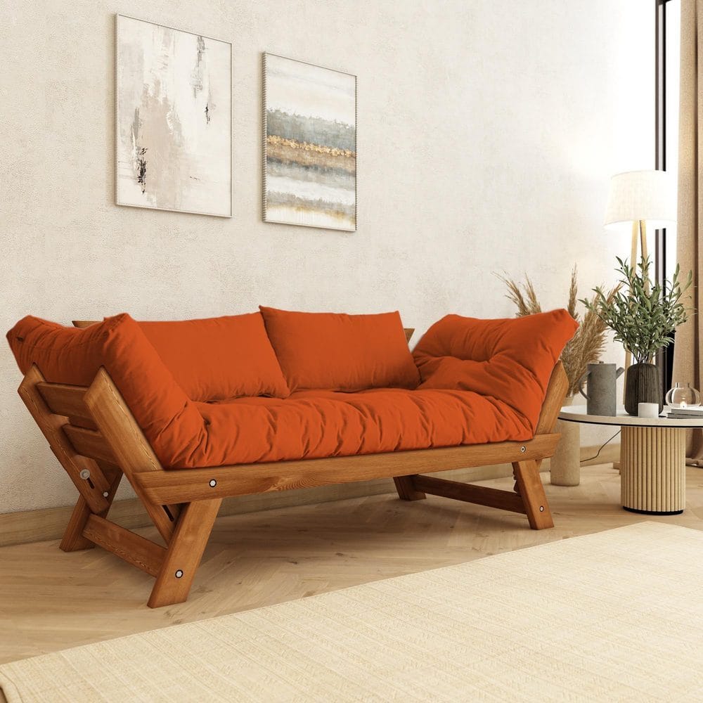 Zylar 2-seters Sovesofa - Brun/Oransje
