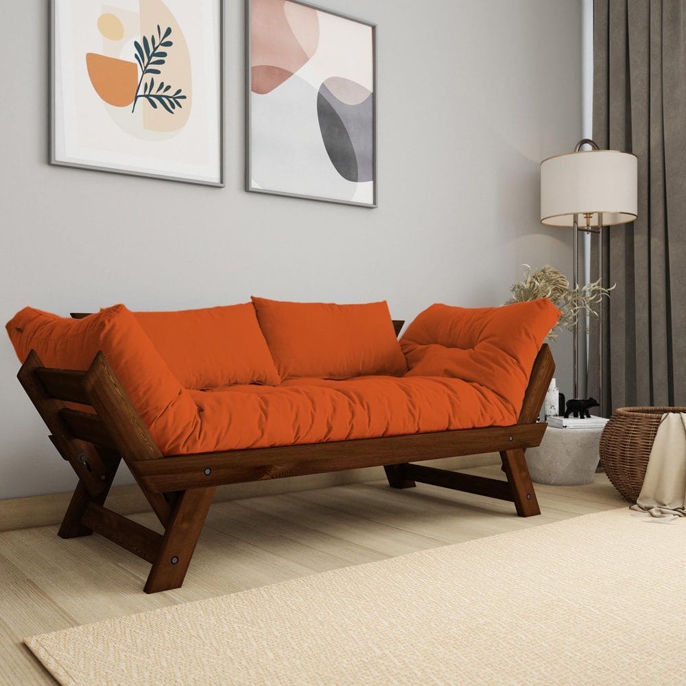 Zylar 2-seters Sovesofa - Brun/Oransje