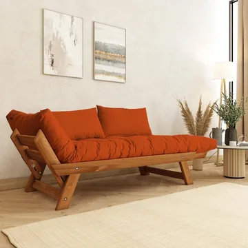 Zylar 2-seters Sovesofa - Brun/Oransje - Møbler - Sofaer - Sovesofaer
