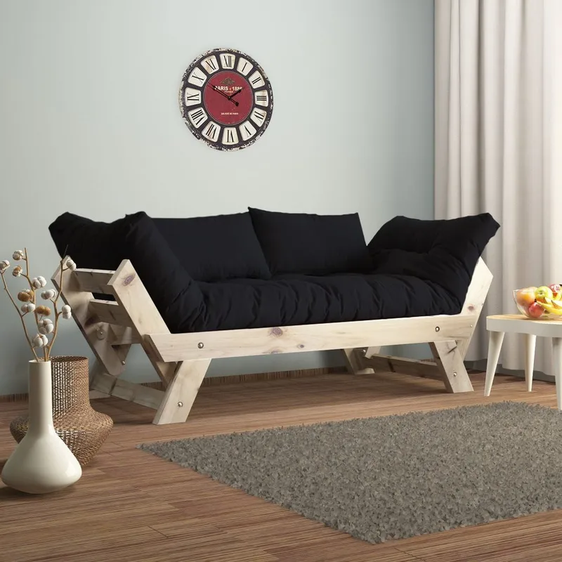 Zylar 2-seters Sovesofa, Svart/Natur