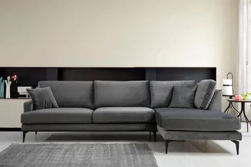 Stacker Hjørnesofa med Divan Høyre - Svart - Møbler - Sofaer - Sofa med sjeselong