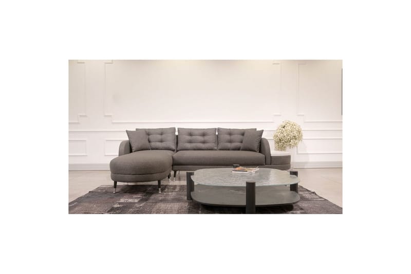 Sufian 3-seters sofa med Divan - Antrasitt - Møbler - Sofaer - Sofa med sjeselong