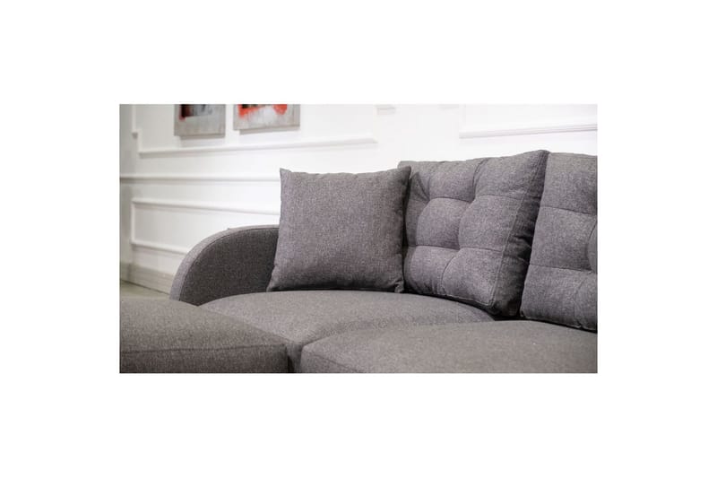 Sufian 3-seters sofa med Divan - Antrasitt - Møbler - Sofaer - Sofa med sjeselong