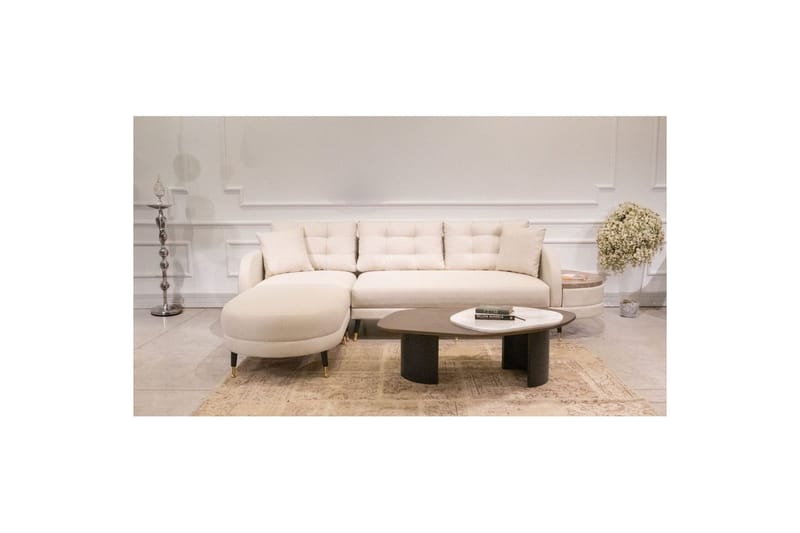 Sufian 3-seters sofa med Divan - Cremehvit - Møbler - Sofaer - Sofa med sjeselong