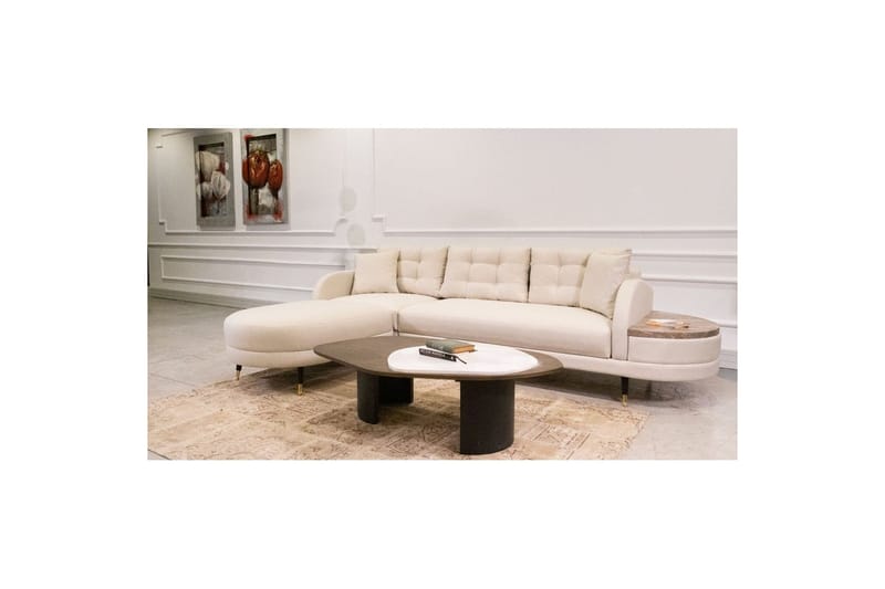 Sufian 3-seters sofa med Divan - Cremehvit - Møbler - Sofaer - Sofa med sjeselong