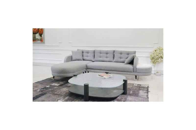Sufian 3-seters sofa med Divan - Mørkegrå - Møbler - Sofaer - Sofa med sjeselong