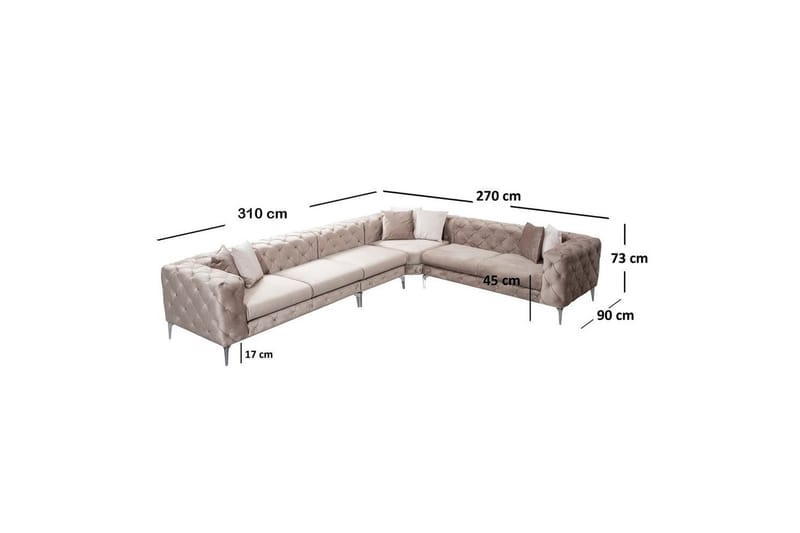 Sufian hjørnesofa 5-seter - Beige - Møbler - Sofaer - Hjørnesofa