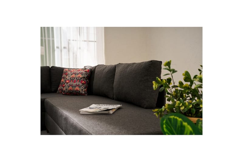 Sufian Soffa med Sjeselong 4-sits - Antrasitt - Møbler - Sofaer - Sovesofaer