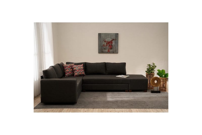 Sufian Soffa med Sjeselong 4-sits - Antrasitt - Møbler - Sofaer - Sovesofaer