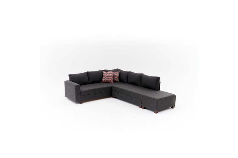 Sufian Soffa med Sjeselong 4-sits - Antrasitt - Møbler - Sofaer - Sovesofaer