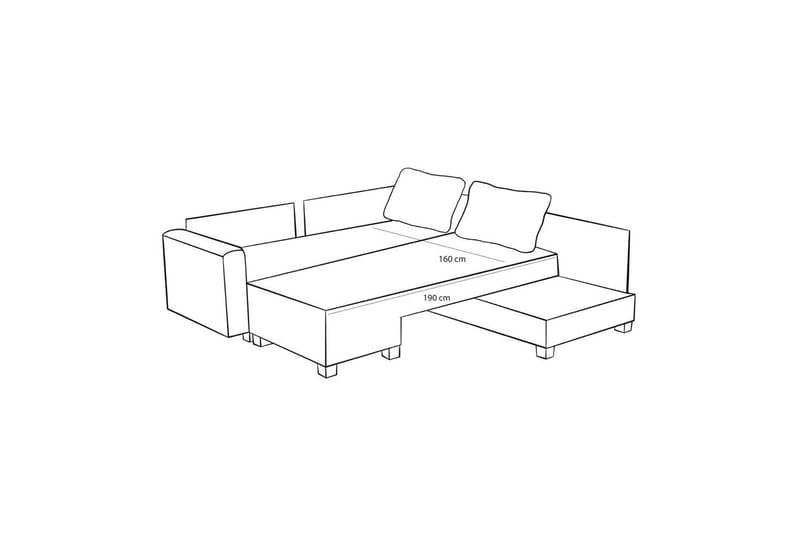 Sufian Soffa med Sjeselong 4-sits - Beige - Møbler - Sofaer - Sovesofaer