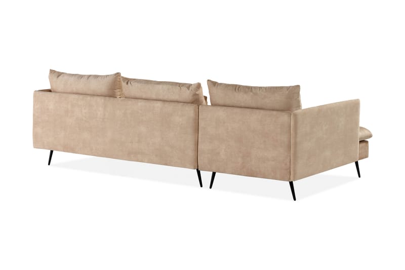 Svartvik Sjeselongsofa i fløyel - Dyp sofa med sjeselong - Vendbar - Beige - Møbler - Sofaer - Sofa med sjeselong