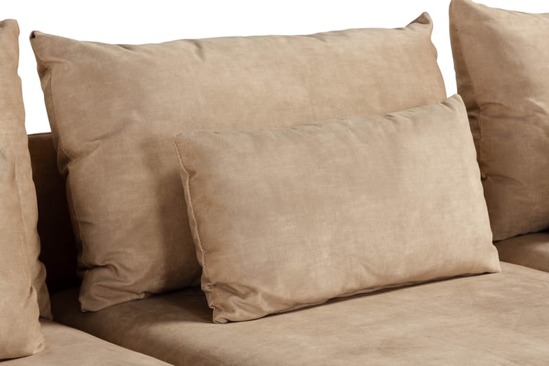 Svartvik Sjeselongsofa i fløyel - Dyp sofa med sjeselong - Vendbar - Beige - Møbler - Sofaer - Sofa med sjeselong