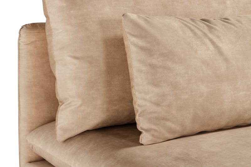 Svartvik Sjeselongsofa i fløyel - Dyp sofa med sjeselong - Vendbar - Beige - Møbler - Sofaer - Sofa med sjeselong