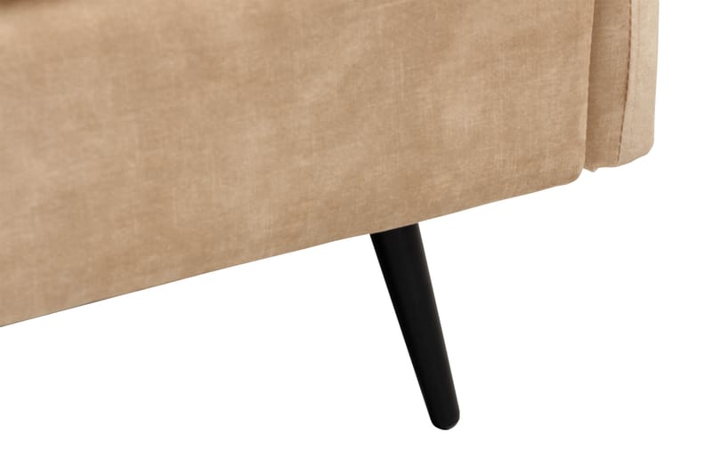 Svartvik Sjeselongsofa i fløyel - Dyp sofa med sjeselong - Vendbar - Beige - Møbler - Sofaer - Sofa med sjeselong