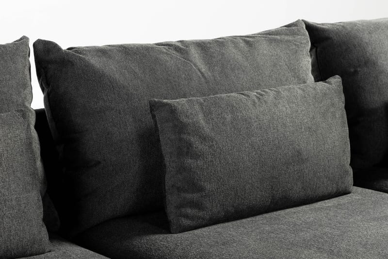 Svartvik Sjeselongsofa i fløyel - Dyp sofa med sjeselong - Vendbar - Grå - Møbler - Sofaer - Sofa med sjeselong