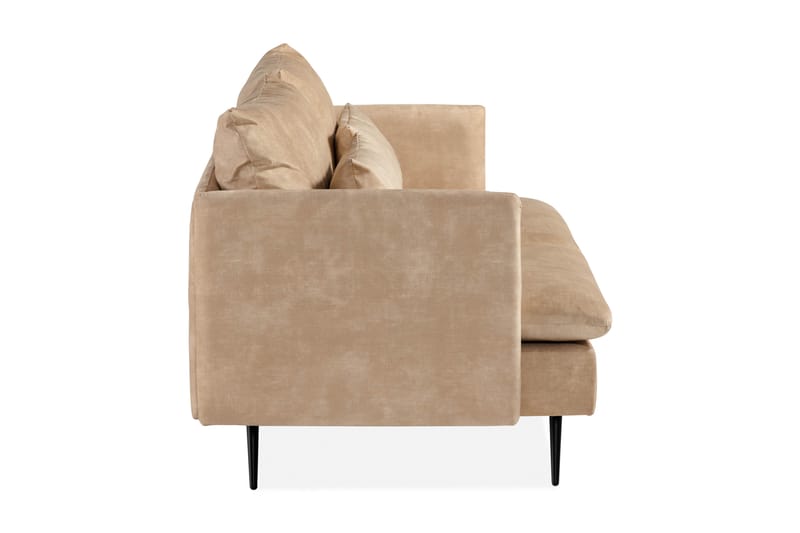 Svartvik Skjønn 3-seter Dyp sofa i fløyel - Beige - Møbler - Sofaer - Sofa 3 seter
