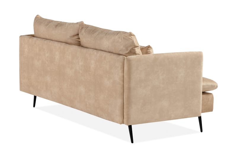 Svartvik Skjønn 3-seter Dyp sofa i fløyel - Beige - Møbler - Sofaer - Sofa 3 seter