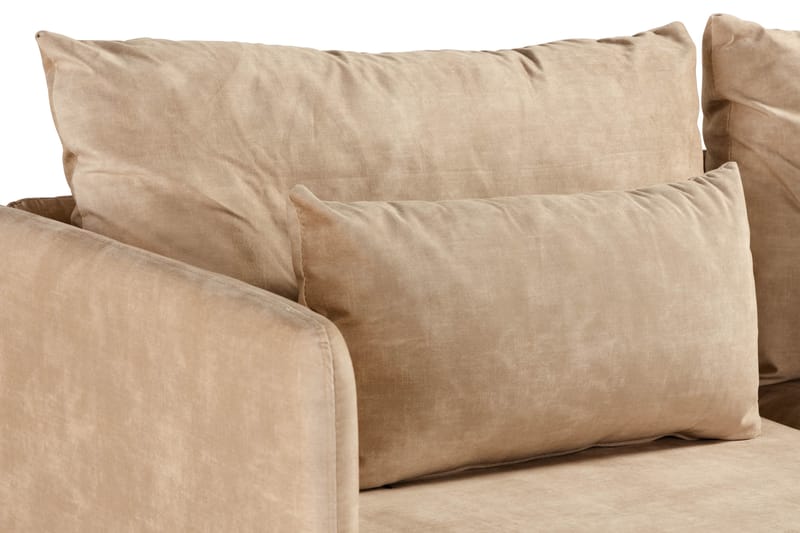 Svartvik Skjønn 3-seter Dyp sofa i fløyel - Beige - Møbler - Sofaer - Sofa 3 seter