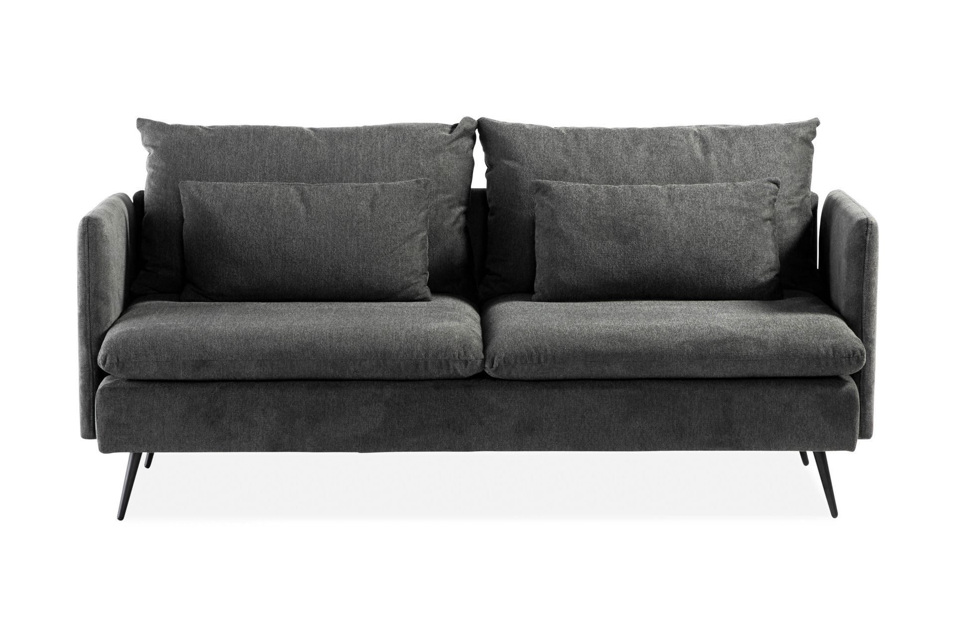 Svartvik Skjønn 3-seter Dyp sofa i fløyel - Grå - Møbler - Sofaer - Sofa 3 seter