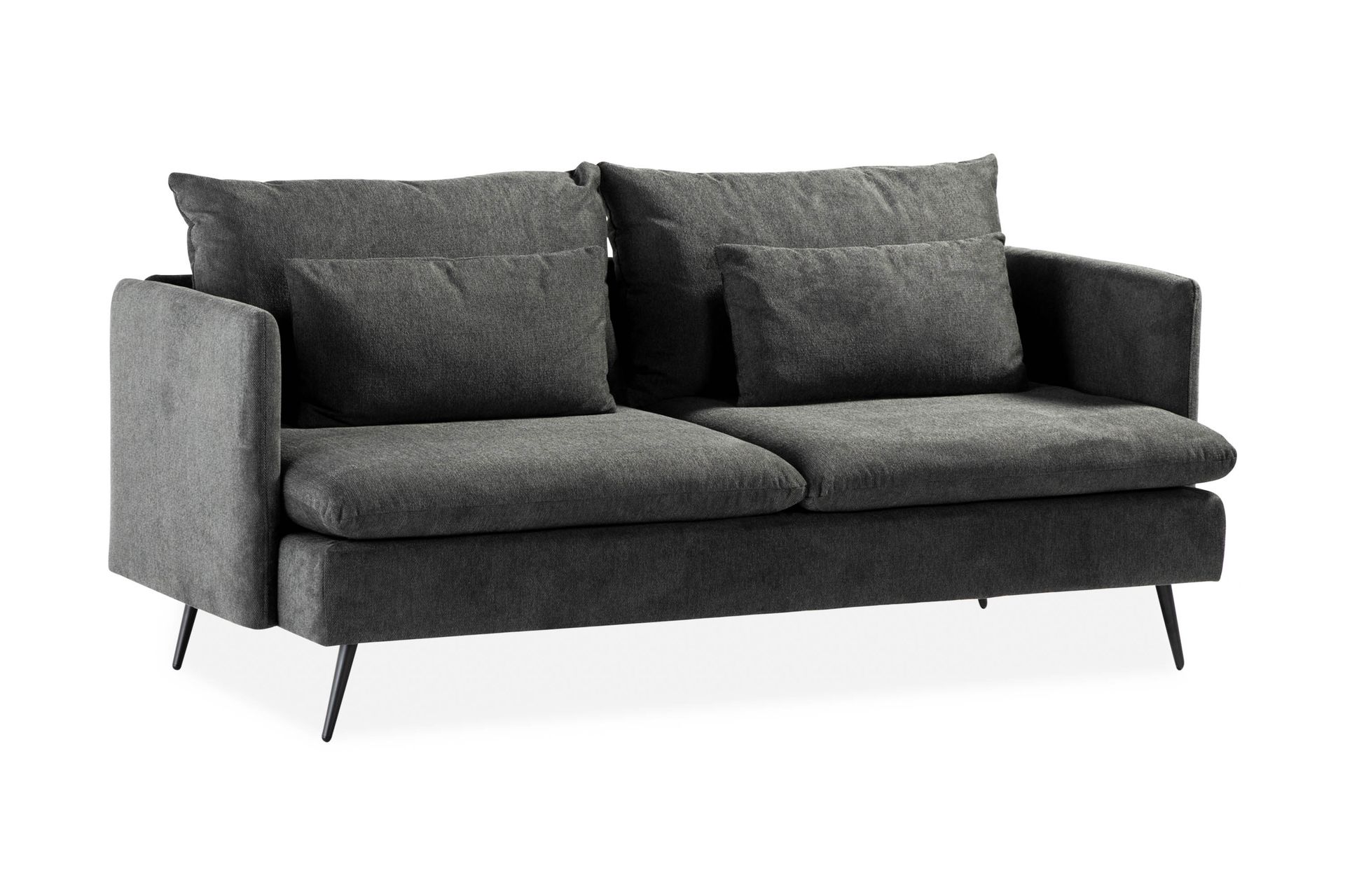 Svartvik Skjønn 3-seter Dyp sofa i fløyel - Grå - Møbler - Sofaer - Sofa 3 seter