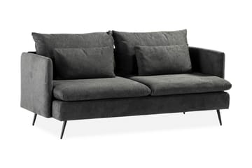 Svartvik Skjønn 3-seter Dyp sofa i fløyel - Grå - Møbler - Sofaer - Sofa 3 seter