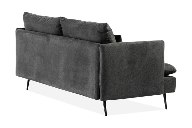 Svartvik Skjønn 3-seter Dyp sofa i fløyel - Grå - Møbler - Sofaer - Sofa 3 seter