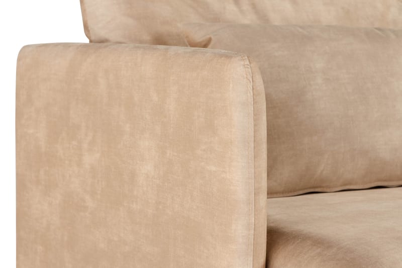 Svartvik U-Sofa i Fløyel - Dyp dobbel sjeselongsofa - Beige - Møbler - Sofaer - U-sofa