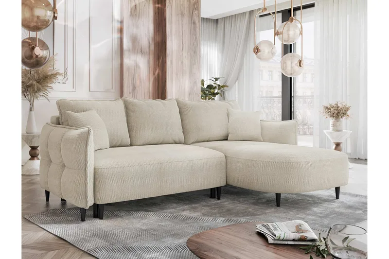 Sycylia Sofa med Divan 3-seter - Beige - Møbler - Sofaer - Sofa med sjeselong