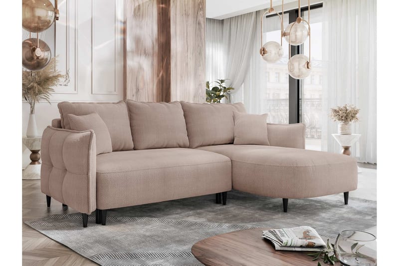 Sycylia Sofa med Divan 3-seter - Rosa - Møbler - Sofaer - Sofa med sjeselong