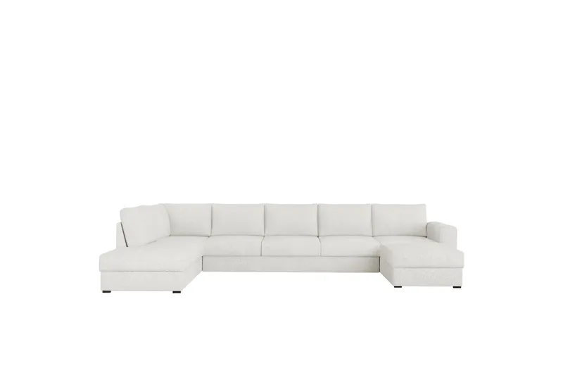 Taberk Sofa med Sjeselong og Divan 5-seter, Hvit