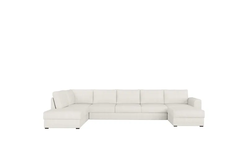 Taberk Sofa med Sjeselong og Divan 5-seter - Hvit - Møbler - Sofaer - U-sofa