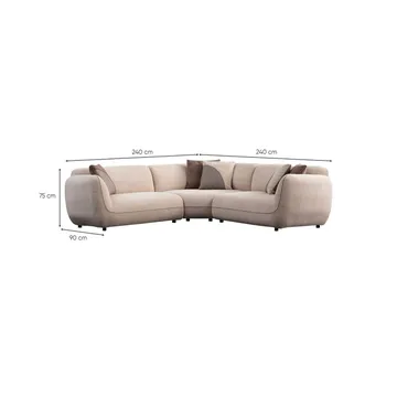 Talrosen 5-seters Hjørnesofa - Kremhvit - Møbler - Sofaer - Hjørnesofa
