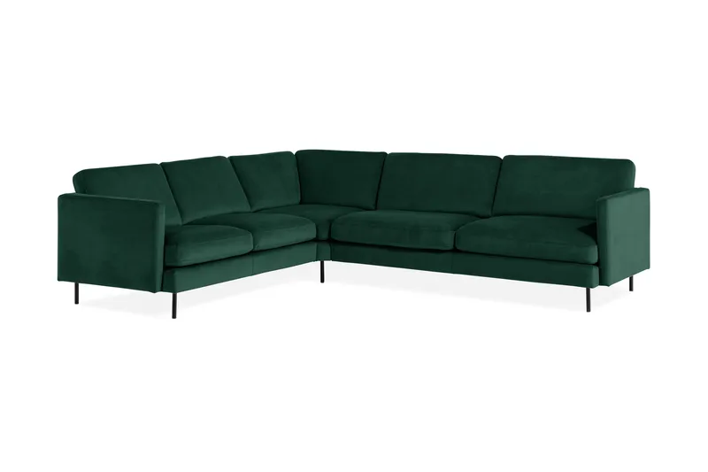 Teodin Hjørnesofa Fløyel - Grønn - Møbler - Sofaer - Hjørnesofa