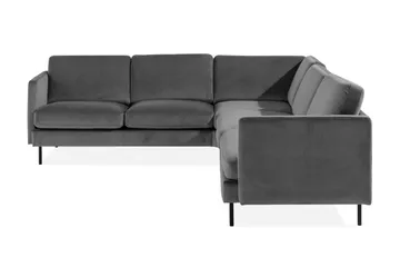 Teodin Hjørnesofa Fløyel - Lysegrå - Møbler - Sofaer - Hjørnesofa