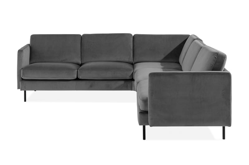 Teodin Hjørnesofa Fløyel - Lysegrå - Møbler - Sofaer - Hjørnesofa