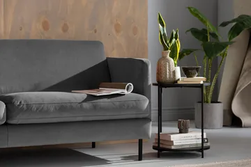 Teodin Hjørnesofa Fløyel - Lysegrå - Møbler - Sofaer - Hjørnesofa