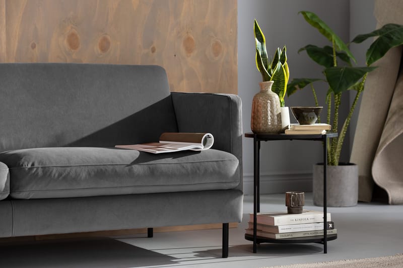 Teodin Hjørnesofa Fløyel - Lysegrå - Møbler - Sofaer - Hjørnesofa