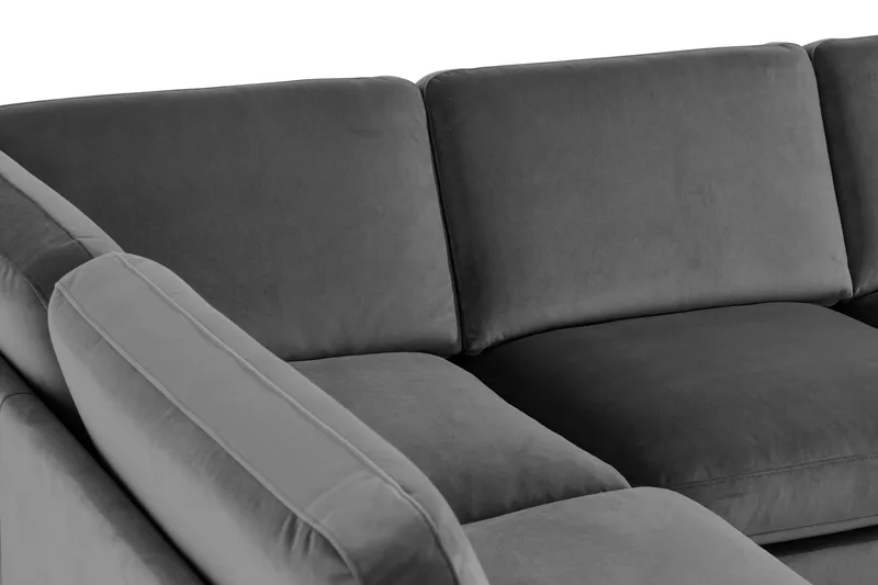 Teodin U-sofa med Divan Fløyel Høyre - Lysegrå - Møbler - Sofaer - U-sofa
