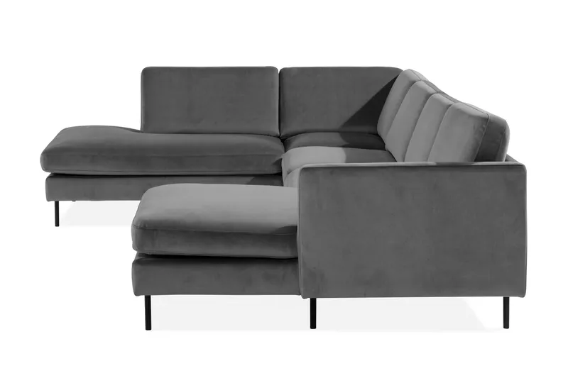 Teodin U-sofa med Divan Fløyel Høyre - Lysegrå - Møbler - Sofaer - U-sofa