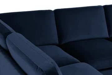 Teodin U-sofa med Divan Fløyel Venstre - Blå - Møbler - Sofaer - Fløyel sofaer