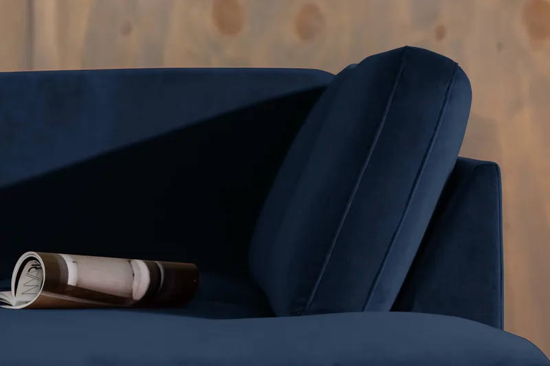 Teodin U-sofa med Divan Fløyel Venstre - Blå - Møbler - Sofaer - Fløyel sofaer
