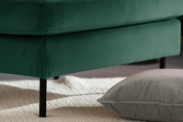 Teodin U-sofa med Divan Fløyel Venstre - Grønn - Møbler - Sofaer - Fløyel sofaer