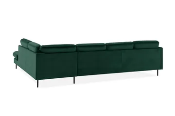Teodin U-sofa med Divan Fløyel Venstre - Grønn - Møbler - Sofaer - Fløyel sofaer