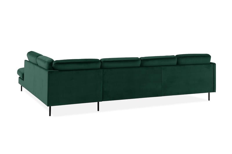 Teodin U-sofa med Divan Fløyel Venstre - Grønn - Møbler - Sofaer - Fløyel sofaer