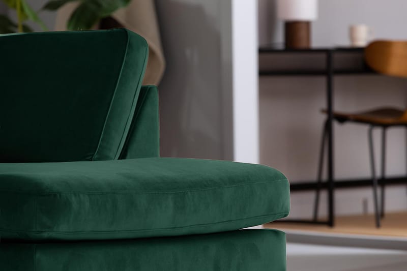 Teodin U-sofa med Divan Fløyel Venstre - Grønn - Møbler - Sofaer - Fløyel sofaer