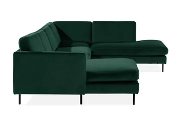 Teodin U-sofa med Divan Fløyel Venstre - Grønn - Møbler - Sofaer - Fløyel sofaer